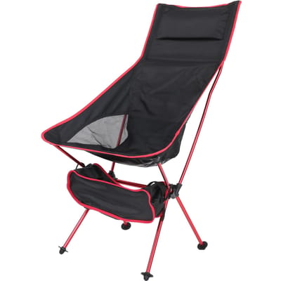 Chaise de Camping Alliage d'Aluminium Maille Nylon Tabouret Pliant Léger pour Pêche en Extérieur black