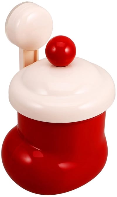 Mini prullenbak - Met deksel - Leuk laarsontwerp - Geschikt voor wandmontage - Inclusief opvangbakje - Ideaal voor badkamers en tafelbladen, ruimtebesparend - Decoratieve prullenbak