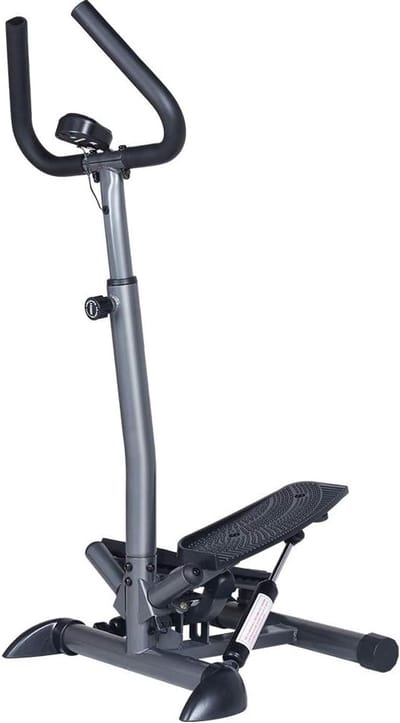 Stepper met display - Thuis trainer - Oefeningen thuis - Met weerstandsbanden - 100 kg max - Zwart