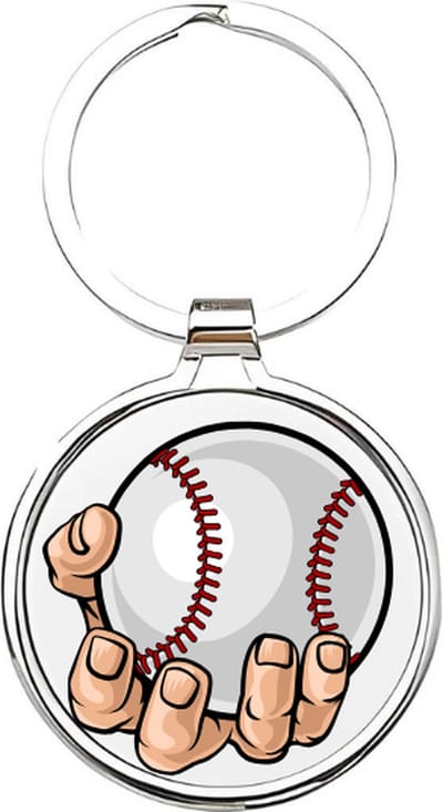 Akyol - Baseball Sleutelhanger - honkbal - Honkballers - Cadeau - Sport sleutelhanger - sport - Honkbal - Baseball - sleutelhanger voor honkballers - slagbal - sleutelhanger voor jongens - sleutelhanger van een honkbal - 4 x 7,5 CM