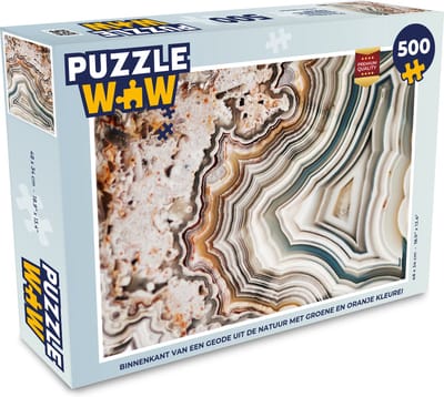 Puzzel Edelsteen - Marmer print - Natuur - Abstract - Legpuzzel - Puzzel 500 stukjes