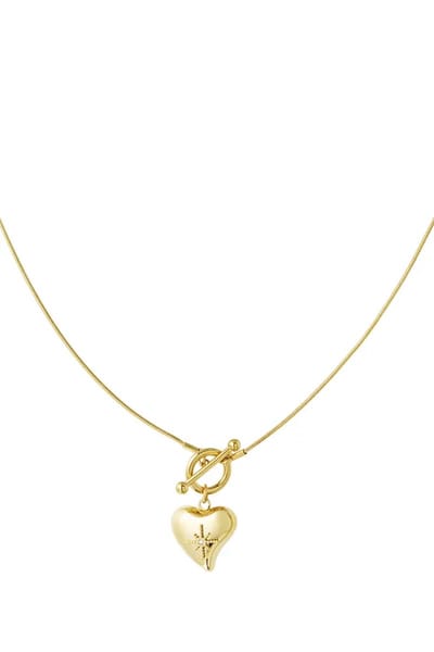 Yehwang Slotketting met groot hart | Goud