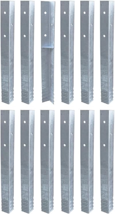 Hoekankerset Speeltoestellen - Bevestigingsankers Stabiliteit - Speeltoren Verankeren - Thermisch Verzinkt Staal - 50 x 45 cm - Metaal