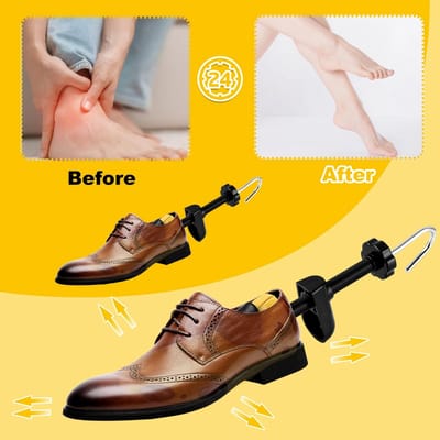 Dailygoods- Schoenspanners 4 stuks - Schoenoprekker - Schoenstrekker - Draaibare telescoopstang - ABS-kunststof - Drukbestendig en onbreekbaar - Schoenrek