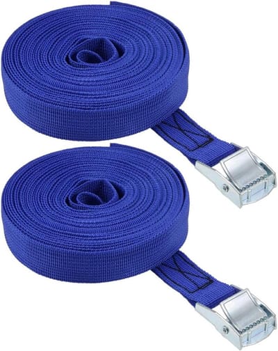 Spanriemen met Gesp - Lading Zekeren - Transport Vastzetten - Sterk Polypropyleen - 8M x 25mm - Blauw