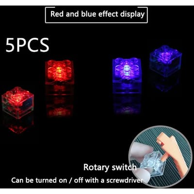 5 pièces 2x2 LED à points Lumineux Accessoires Colorés Émettant de la Lumière Classiques Briques de Construction Fonctionne Avec Tous les s