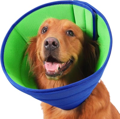 VHV - Hondenkraag - Zachte Herstelkraag voor Hond en Kat - Ademend Mesh - Tegen Likken na Operatie - Blauw