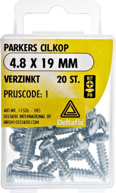 Spaanplaatschroeven Cilinderkop Pozidriv Verzinkt 4.8x19mm
