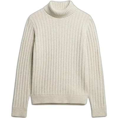 Superdry Trui Merchant Rib Roll Neck M6110711a 1lg Oatmeal Beige Mannen Maat - L