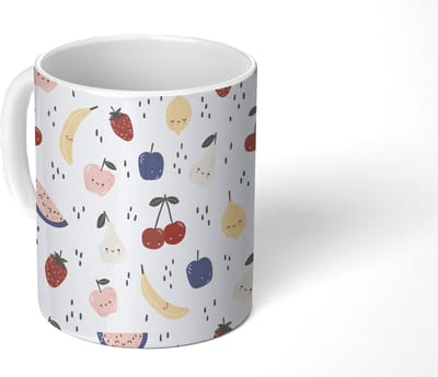 Mok - Koffiemok - Design - Fruit - Kawaii - Patronen - Mokken - 350 ML - Beker - Koffiemokken - Theemok