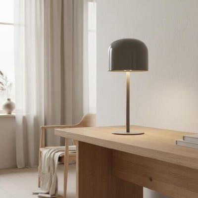 LUSENZ Ariello M - Paddenstoel lamp oplaadbaar Beige 30 cm - Draadloze tafellamp - Nachtkast lamp - Scandinavisch design - Dimbaar - USB-C -