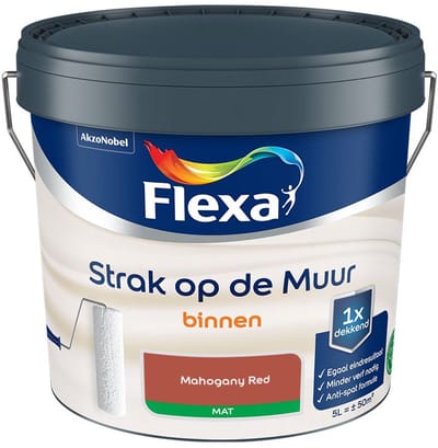 Flexa - Strak Op De Muur Binnen Mat - Mahogany Red - Mengverf - 5 L
