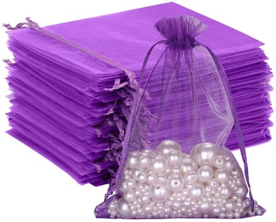 Store_9 - Organzazakjes - Cadeauzakjes voor bruiloft - Paars - Trekkoord - Perfect voor snoep en sieraden - 50 stuks