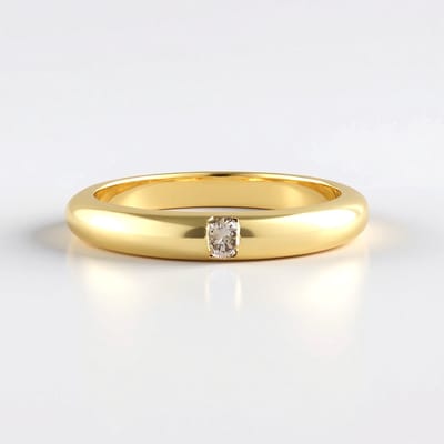 Cavill - Zilveren ring met I2 bruine diamant 0,088 ct - 925 sterling zilver verguld - elegante minimalistische ronde briljant ring met bezel zetting