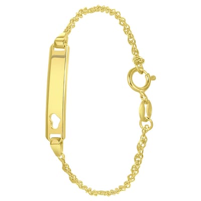 Lucardi Meisjes Armbandje met hanger met plating - Staaf - Cadeau - Echt Zilver - Goudkleurig
