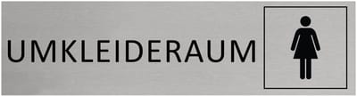 CombiCraft Aluminium Deurbordje "Umkleideraum Damen (Piktogramm) " 165x45mm met tape