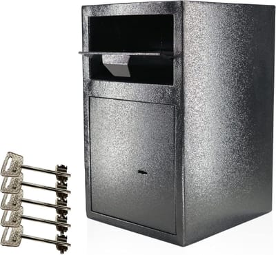 Afstortkluis - Geldkluis Kassa - Bakkerij Veilig - Sleutelslot Met 5 Sleutels - 45x28x30cm - Zwart