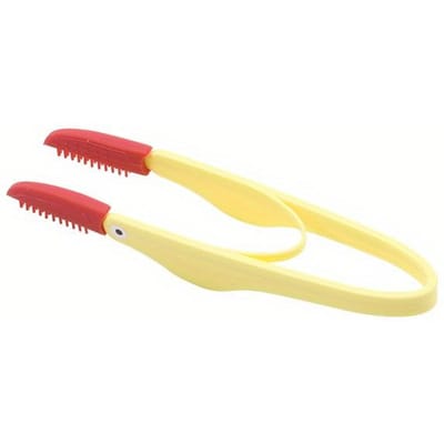 Peigne pour les yeux des animaux de compagnie Peigne pour enlever les taches de larmes des animaux de compagnie Brosse de toilettage des yeux double face pour éliminer les croûtes de mucus pour petit chat et chien jaune