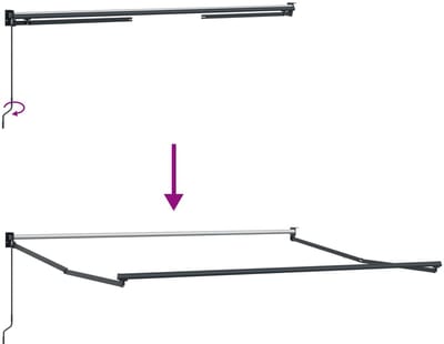 vidaXL - Uitschuifbare - luifel - Zand - 3 - x - 2,5 - m - 100% - Polyester - en - Aluminium