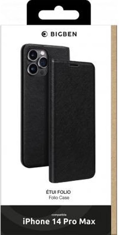 Bigben Connected, Hoesje geschikt voor iPhone 14 Pro Max - Folio, Zwart