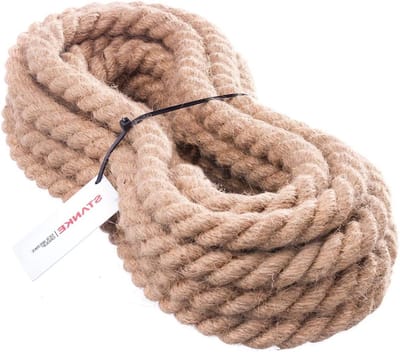 Jute Touw - Natuurlijk Touw Vezel - Bevestigen en Afscheiden - Handmatig Gedraaid - 24mm 25m - Natuurlijk