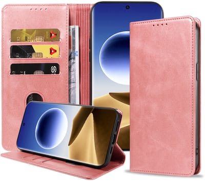 Geschikt voor Oppo Find X7 Ultra Telefoonhoesje Kunstleer met Magnetische sluiting en Pasjeshouder Bookcase met Klepje - Walletcase with Cardslot - Rosé Goud - Smartphonica geschikt voor Oppo Find X7 Ultra