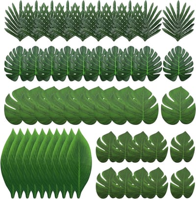50 Stuks Decoratieve Palmbladeren - Kunstmatige Monstera Bladeren voor Jungle en Strandthema Feesten