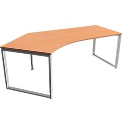 Schäfer Shop Genius MODENA FLEX hoekbureau, 135°, beugelpoot, bevestiging links, B, B 2165 mm, afwerking beuk