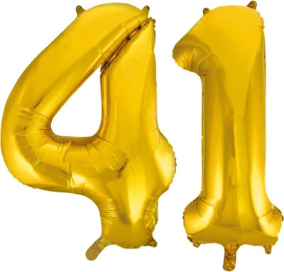 Folieballon 41 jaar Goud 66cm
