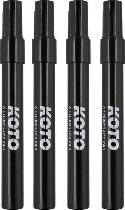 KOTO Whiteboard Marker Black 4pcs
