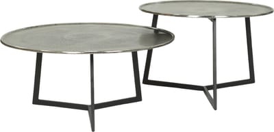 Salontafel Rond Zilver Aluminium 2 st.