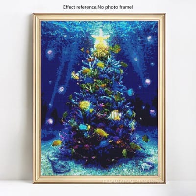 Peinture diamant 5D à faire soi-même, paysage de fond marin, arbre rond complet, broderie, image en strass, vente 20X30 blue