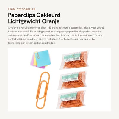 Dailygoods- Paperclips Gekleurd 180 Stuks - Lichtgewicht - PET-gecoate Draad - Document Klemmen - Draagbaar - Maat 2,9 cm - Bindclips