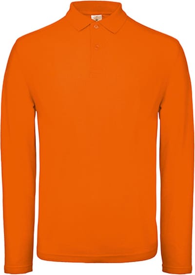 Men's Long Sleeve Polo 'ID.001' Oranje B&C Collectie maat 4XL