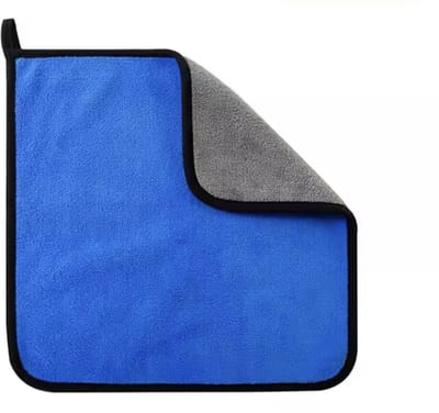 Microvezel autopoetsdoek - Microvezel poets doek - Autopoetsdoek - 2 stuks - Schoonmaakdoek voor Auto - Microvezel doek - Droogdoek - 30/30CM - Blauw/Zwart - CHPN