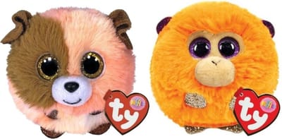 Ty - Knuffel - Teeny Puffies - Mandarin Dog & Coconut Monkey