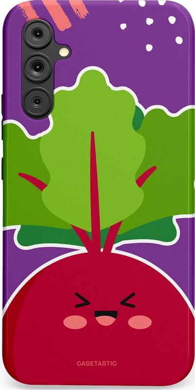 Casetastic Hoesje Geschikt voor Samsung A34 (5G) - Stijlvolle Beschermende Duo-layer Case - Kawaii Groenten Look