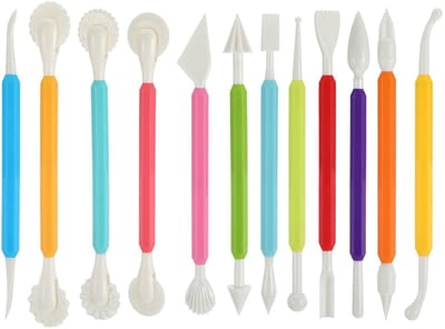 Dailygoods- Fondant Modellering Set 12 Stuks - Taartversiering - Glazuur Decoratie - Multicolor - ABS Materiaal - Geschikt voor Modelleren - Taartdecoratie