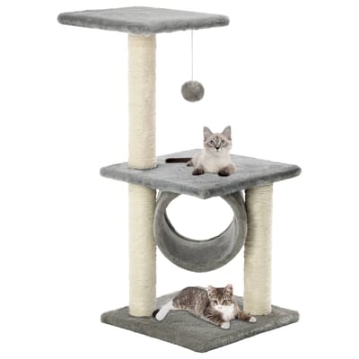 vidaXL - Kattenkrabpaal - met - sisal - krabpalen - 65 - cm - grijs