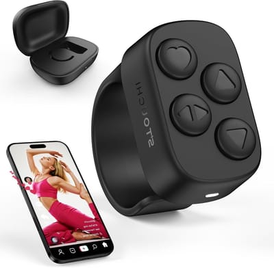 Bluetooth Scroll Ring voor TikTok, Draadloze Afstandsbediening met 100 Uur Accuduur, Comfortabel en Betrouwbaar voor iPhone en iPad