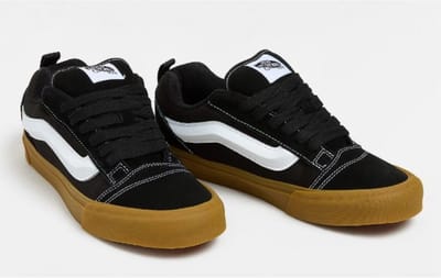 Vans Knu Skool Unisex Sneakers van Echt Leer - Zwart (VN0009QCB9M1)