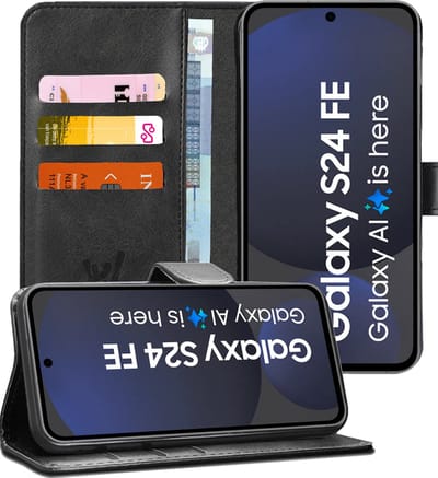 Hoesje geschikt voor Samsung Galaxy S24 FE - Portemonnee Book Case Zwart