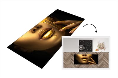 Keukenloper - Loper keuken - Goud - Vrouw - Verf - 120x50 cm - Keukenloper vinyl