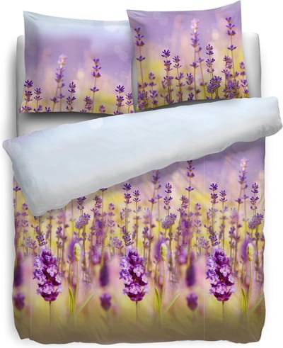 HnL Pure Cotton Lavender Dekbedovertrek - Eenpersoons - 140x200/220 cm - Multi