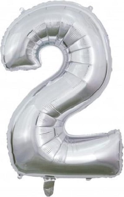 Wefiesta Cijferballon 2 Folie 66 Cm Zilver