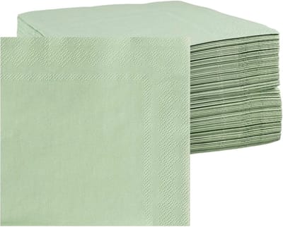Papieren servetten 25 x 25 cm - saliegroen - wegwerp - ideaal voor feesten - SnelShoppen