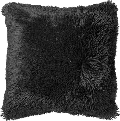 Dutch Decor FLUFFY - sierkussen 60x60 cm - superzacht - XL kussen - Raven - zwart - Inclusief binnenkussen - Luxe kussens voor woonkamer & bank
