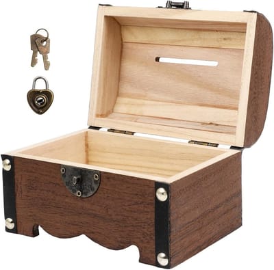 Vintage Opbergdoos van Hout met Slot - Retro Design voor Sieraden en Accessoires Opslag