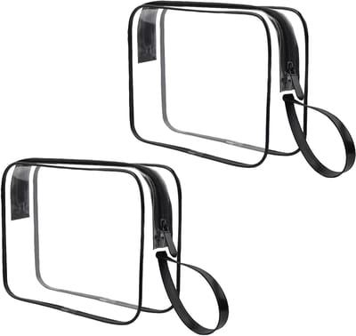 Toilettas Transparant, Doorzichtige Tas Voor Reizen, PVC-materiaal, Waterdicht en Vochtwerend, Met Rits en Handvat, Geschikt voor Cosmetica, Toiletartikelen, Accessoires (20x15x6 cm)