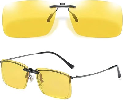 Gepolariseerde Nachtzichtbril Clip-On voor Brildragers – Ideaal voor Autorijden en Outdoor-activiteiten – UV-bescherming en Verblindingvrije Lenzen